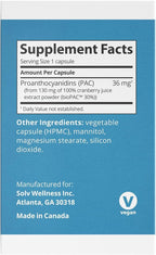 Solv Wellness GennaMD - Maximum UTI Defense - 36 mg Soluble PAC from 100% Cranberry Juice Extract - Highest PAC Concentration in a Small, Easy-to-Swallow Capsule - 90 Capsules