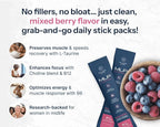 Midlife Pause MLP Creatine +, Creapure Creatine Powder, Mixed Berry 30 Servings, Stick Packs, 5g per Serving, Alpha GPC + B Vitamins Supports Strength, Lean Muscle, & Recovery for Women