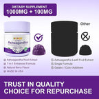 Ashwagandha Gummies & Vitamin D3 Gummies Organic Aswangdha Supplement for Improve Sleep, Stress Relief & Mood Calm (Grape Berry,Non-GMO, Gluten-Free & Sugar Free)-1 Pack