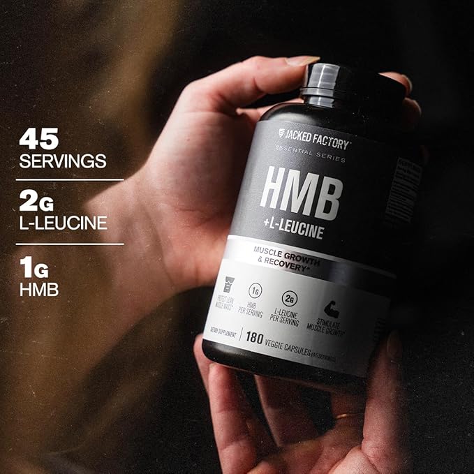 Jacked Factory Muscle Builder Bundle – Peak ATP Muscle Builder (30 Capsules) & HMB + Leucine Capsules (2g L-Leucine, 1g HMB) (180 Capsules) – Muscle Growth, Strength, Lean Muscle & Recovery Support