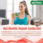 L-Glutamine 1200mg Gut & Immune Support Gummies,Leaky Gut Repair Supplement with Slippery Elm,Marshmallow Root,Ginger Root,Arabinogalactan,Organic Aloe,Vitamin C,Vitamin D3,Zinc,Sugar-Free | 60 Count