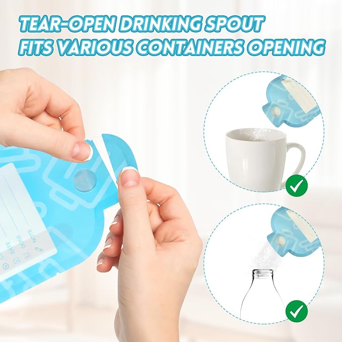 Protein Powder Travel Container Bags, Leakproof Bottle-Shaped Disposable Powder Travel Storage Bags for Gym, Workouts, Outdoor | Mess-Free Supplement Storage Solution (120)