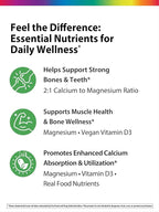 Rainbow Light Calcium Complex with Magnesium & Vitamin D3 + | 180 Tablets | Real Food Nutrients | Supports Bone Density & Muscle Health | Vegan Supplement for Men and Women