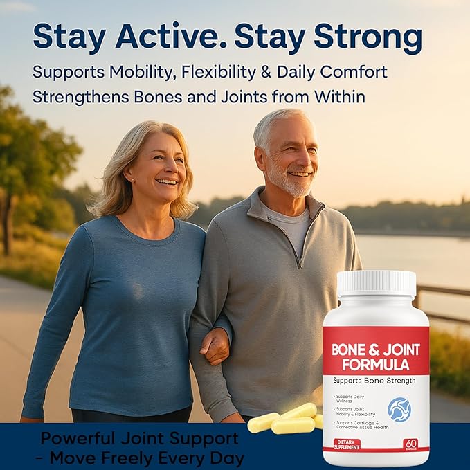 Shield Bone and Joint Formula - Enhanced Bone Support & Bone Health Supplement with Vitamin D3 & K2, 60 Capsules (1)