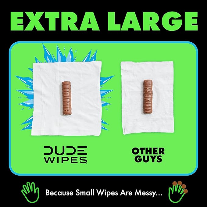 DUDE Wipes MentHOLE XXtreme Flushable Wipes - Menthol Infused Extra-Large Adult Wet Wipes - 3 Pack (144 Count) - Infused with Menthol for a Cooling Sensation - Septic and Sewer Safe