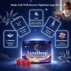 LyraSleep - Natural Sleep Gummies | Fall Asleep Gently in 30 Minutes - Help You Enjoy Restful Sleep 60 Count