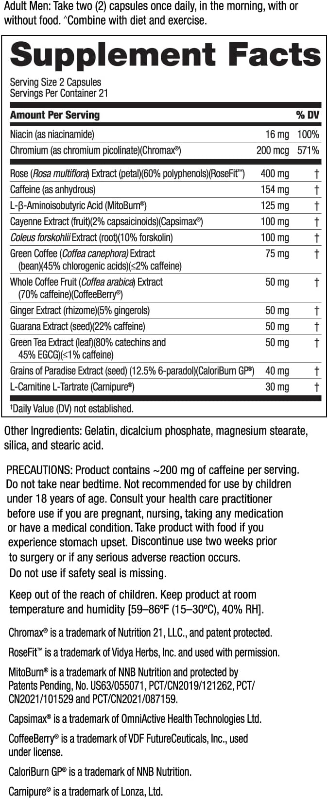 Nugenix Thermo-X: Thermogenic Fat Burner Supplement for Men, Extreme Metabolic Accelerator, 42 Count