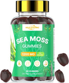 Irish Sea Moss Gummies: Seamoss Gummies Supplement with Bladderwrack Burdock Root & Ashwagandha Boosts Immune Support Gut Health Vegan Supplement for Adults & Kids 60 Gummies