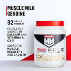 Muscle Milk Genuine Protein Powder, Chocolate, 4.94 Pound, 32 Servings, 32g Protein, 2g Sugar, Calcium, Vitamins A, C & D, NSF Certified for Sport, Energizing Snack, Packaging May Vary