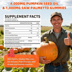Pumpkin Seed Oil Supplement Gummies with Saw Palmetto for Hair Growth & Skin Health Support, High Pure Extract for Women & Men Extra Strength Pumpkin Seed, Strawberry Flavor, 120 Count