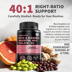 Myo-Inositol 40:1 for Women – Inositol Supplement with Myo & D-Chiro Inositol, Folate & Vitamin D3 – Vegan Capsules for Daily Routine & Hormone Support – Flo Ovarian Support Capsules – (90 Count)