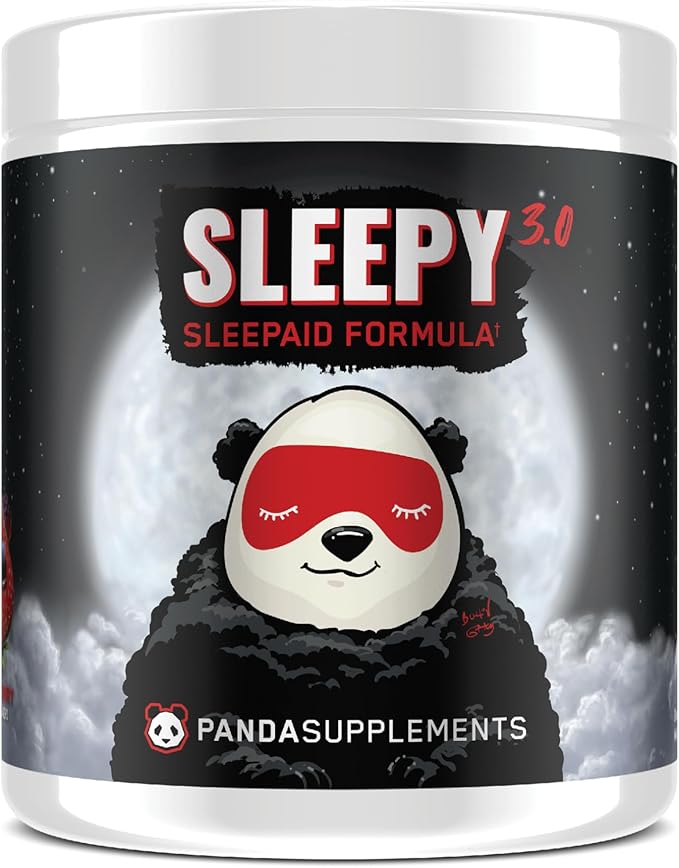 Underground Bio Labs Panda Supps – Sleepy 3.0 Natural Sleep Aid Formula: 5mg Melatonin, 300mg GABA, Chamomile Extract (Mixed Berry) 30 Servings