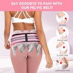 S-XXL Sacroiliac SI Joint Hip Belt for Women Men-Alleviate Sciatica|Pelvic|Back|Lower Back Support, Pelvic Support Belt, Adjustable Lumbar Pain Relief, Trochanter Belt, Pink, S(Hip Size 25-40")