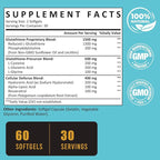 2400 MG Liposomal Glutathione Softgels, Max Absorption, Active Form L-Glutathione Reduced (GSH), with Hyaluronic Acid, Resveratrol, Master Antioxidants for Brain, Immune System, 60 Softgels