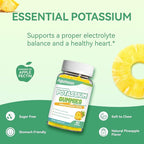 Potassium Gummies 1000mg, Potassium Citrate Gummies for Adults Women & Men, Chewable Potassium Supplement Support Leg Cramps & Muscle Health - Sugar Free, Vegan,60 Count