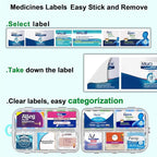 Pill Organizer Travel Medicine Case - Daily Pill Organizer with 144 Labels, Portable Travel Essentials for Medication