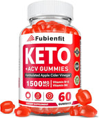Fubienfit Keto ACV Gummies - 1500mg Apple Cider Vinegar Gummies with Mother, Vitamin B12, B6 & Folate - Support Metabolism, Energy & Detox - Vegan, Non-GMO - 60 Count (Vinagre de Manzana)