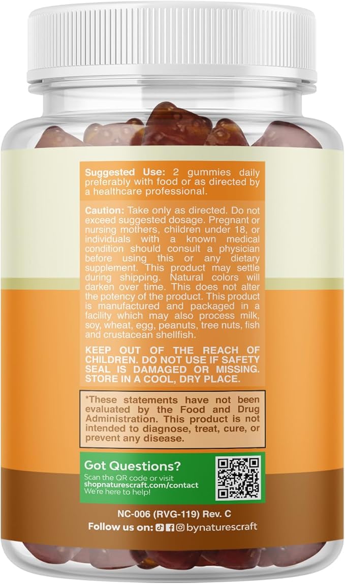 Natures Craft Irish Sea Moss Gummies for Women Men & Kids - Immune Support Supplement with Irish Sea Moss, Bladderwrack & Burdock Root - Detox Gummies for Body Cleanse - 90 Count