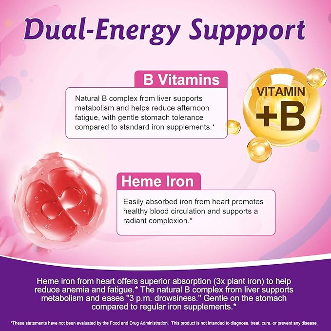2 Pack Beef Organ Superfood Supplement (Beefs Liver, Kidney, Heart, & 3 More)-Grass Fed Beef Liver Capsules for Hormone Balance, Menstruation, Energy, Immunity & Skin Health,60 Capsules ﻿
