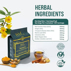Anti Inflammatory Tea – Black Pepper Turmeric Ginger Cinnamon Tea Bags for Joint Support, Digestion & Immune Wellness, 100% Organic & No Sugar, No Caffeine Natural Anti Inflammatory Herbal Tea 60 Bags