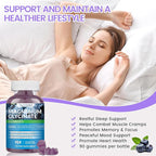 Magnesium Glycinate Gummies 1000mg, High Absorption Sugar Free Magnesium Potassium Supplement for Relaxation, Stress Relief, and Sleep Support for Adults & Kids (Blueberry)