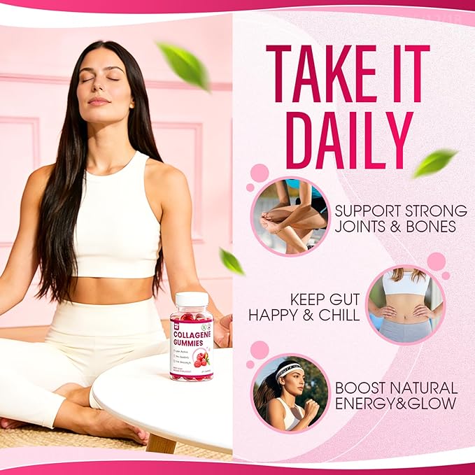 Collagen Peptides Gummies, Collagen Gummies for Women with Type I, II, III, V, X Collagen Peptides, Biotin,& Multivitamins, Promote Skin,Hair,Nail Health