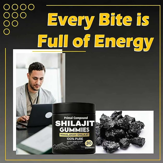 Primal Compound Shilajit Gummies for Men - Energy Support, 30 Gummies