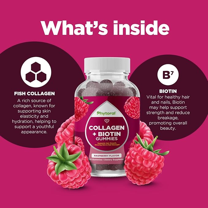 Hydrolyzed Collagen Gummies Vitamins for Adults - Hair Skin and Nails Gummies for Healthy Hair Growth Glowing Skin and Nail Care - Pure Collagen Supplement Joint Support Loss Care