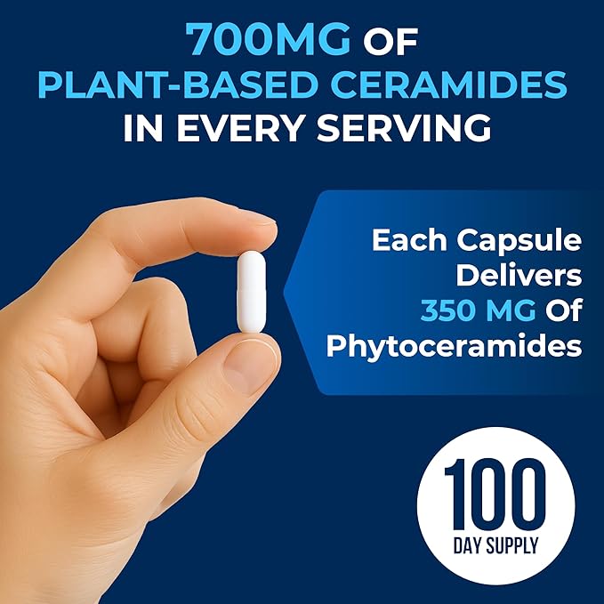 We Like Vitamins Phytoceramides 700mg - 200 Capsules All Natural Wheat Free and Plant Based - Phytoceramide Supplement - Skin Supplement for Women - Ceramides for Skin Hydration, Repair, Rejuvenation
