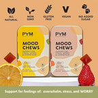 PYM Citrus Mood Chews Support for Stress, Worry & Overwhelm, 60 Count | 130mg GABA, 90mg L-Theanine | Vegan, Non-GMO, Gluten-Free, No Added Sugar | All-Natural Mood Balance Supplement Made in USA
