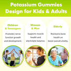 softbear Potassium Chloride Gummies 1200mg, Sugar-Free Potassium Gummies for Adults Support Leg Cramps High Potency Potassium Chloride Supplement, Pineapple Flavor 60 Count
