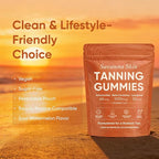 Savanna Skin Tanning Gummies, Astaxanthin, Beta Carotene & Lycopene Blend with Vitamins C & E, Radiant Healthy Skin, Sour Watermelon Flavor, Vegan & Sugar-Free, 60 Count