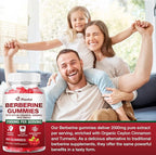 Berberine Gummies 2000mg - Natural Organic Berberine HCL Supplement - Vegan, Non-GMO, Gluten-Free - Delicious Raspberry Flavor - 120 Count