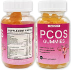 PCOS Vitamins Gummies for Women Hormone Balance & PCOS Relief & Fertility Support, 60 Ovarian Support Vitamins with Inositol for Healthy Menstrual Cycle, Inositol Gummies for Hirsutism and Acne