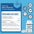 Purely Optimal Magnesium Complex - 6 Forms Magnesium Glycinate, Citrate & Malate - Sleep Support, Stress Relief, Muscles, Heart Health & Relaxation - Magnesium Supplement for Women & Men, 120 Caps