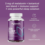Hyland's Rest and Fortify Zen Sleep Aid and Immune Support, 42 Vegan Gummies, with Melatonin and L-Theanine for Sleep Support and Organic Black Elderberry, Vitamin C and Zinc