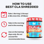 BPI Sports CLA + Carnitine Shredded - Convert Fat Cells Into Energy and Supports Lean Muscle, Boost Metabolism - Non-Stimulant L-Carnitine Supplement - Fruit Punch (14.1 oz. / 50 Servings)