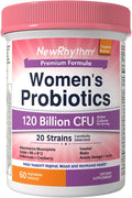 NewRhythm Probiotics for Women, Akkermansia Probiotic, Biotin, Vitamin B6 B12 & Inositol, 120 Billion CFU 20 Strains, Digestive Enzymes, Prebiotics & Vaginal Probiotics for PH Balance, 60 Capsules