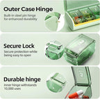 Weekly Pill Organizer,Portable 7 Day Pill Box,Moisture Proof Medicine Pill Organizer,Travel Pill Case with BPA-Free Material,Pocket-Size for Supplements & Vitamins (Green)