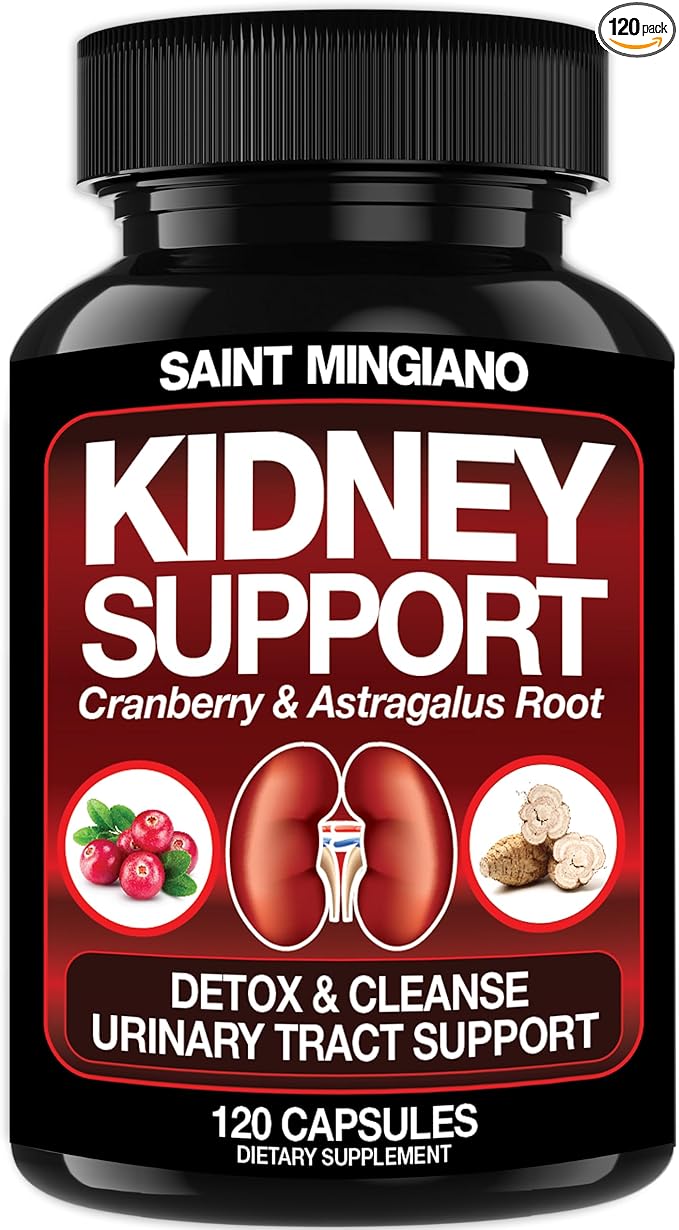 Kidney Support Cleanse Detox & Repair -120 Capsules - Cranberry & Astragalus Root Pills for Women and Men | High Strength Stone Remover Supporting Urinary Tract & Bladder Health