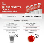Dr. Tobias Apple Cider Vinegar Gummies with The Mother - 500mg ACV Per Serving, Plus Folate, B6, B12 & Iodine | Supports Digestive Health Gut Cleanse & Detox - Vegan (120 Gummies)