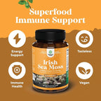 Natures Craft Irish Sea Moss Capsules - Sea Moss Pills with 2100mg Serving Superfood Complex with Bladderwrack Burdock Root and BioPerine for Immune Skin & Thyroid Support - Vegan Non-GMO - 180 Count