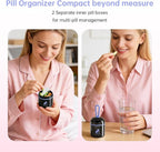 Keychain Pill Holder, Small Pill Box Case Container Organizer for Purse, Pocket Pill Case for Men, Silicone Seal Moisture Proof Mini Pill Bottle for Outdoor Camping Travel Jewelry (Black)