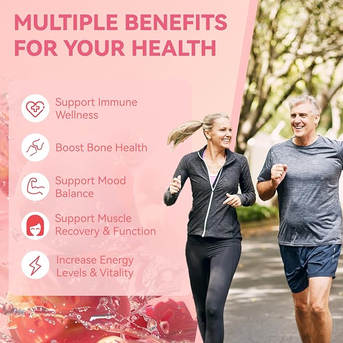 Vitamin D3 K2 Gummies for Adults - Vitamin D3 5000IU + K2 (MK-7) 200mcg, with Calcium Citrate, Magnesium Citrate, Omega-3 for Bone, Muscle, Teeth Immune - 60 Gummies