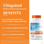 Doctor's Best Kaneka Ubiquinol 100 mg Supplement for Men & Women - Reduced Form CoQ10, Coenzyme Q10 100mg for Antioxidant & Heart Health Support, Non GMO, Gluten Free, Soy Free - 60 Softgels