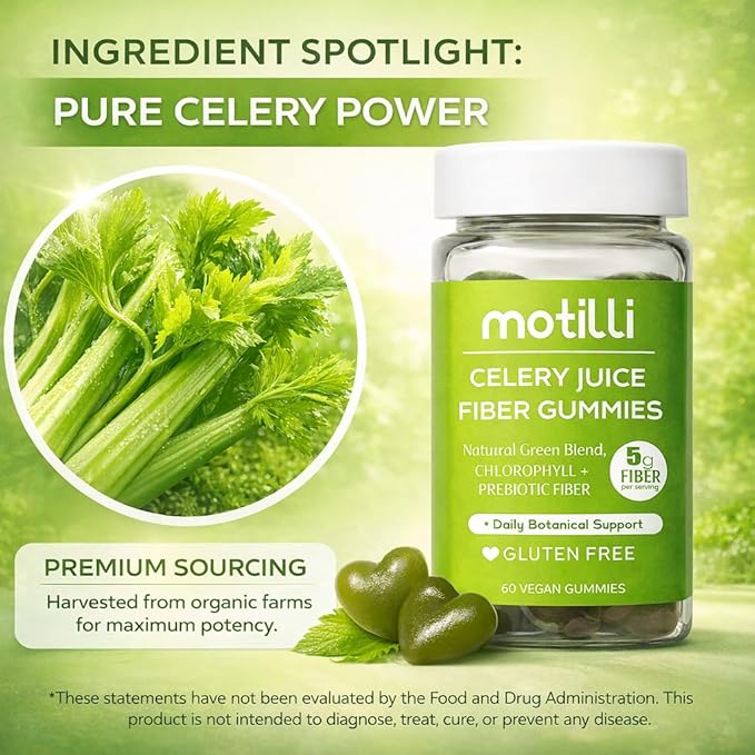 Herbal Gummies – Greens Gummies with Chlorophyll & Prebiotic Fiber for Adults, Digestive & Gut Health Support, Easy Daily Daily Wellness Support, Plant-Based Formula, 60 Count