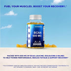 Vitamatic BCAA Gummies - Branch Chain Amino Acid Supplements - Peach Flavor - 600mg per Serving - 60 Vegan Pectin Based Gummies (2 Bottles)