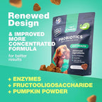 Probiotics for Dogs Gut Health, Digestion, Immunity, Yeast Balance, Itchy Skin, Allergies Support - Dog Probiotic Chews (Travel Pack) with Digestive Enzymes for Gut Flora - Pumpkin and Yeast Powder