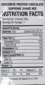 ChocoRite Protein Chocolate Supreme Shake Mix, Chocolate Supreme, 15.3 Ounce