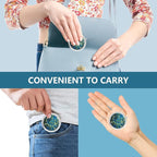 Pill Box 3 Compartment Small Pill Case,Portable for Pocket or Purse Pill Organizer Pill Container Holder to Hold Vitamins, Medication, Fish Oil and Supplements(Sun and Moon)